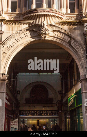 Marché de Cardiff Banque D'Images