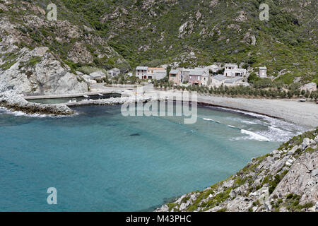 Marine de Giottani, plage et Port, Corse Banque D'Images