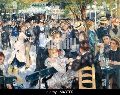 La danse au Moulin de la Galette Bal du Moulin de la Galette), 1876 par Renoir Banque D'Images