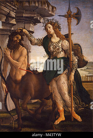 Pallas et le Centaure, c. 1482, par Botticelli Banque D'Images