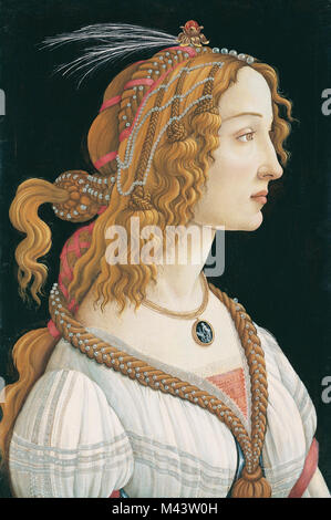 Portrait d'une jeune femme, Simonetta Vespucci, 1484 par Botticelli Banque D'Images