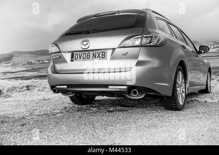 Mazda 6 Estate - Photographie noir et blanc photographie Détail Voiture Banque D'Images