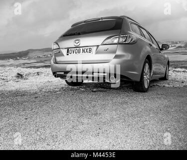 Mazda 6 Estate - Photographie noir et blanc photographie Détail Voiture Banque D'Images