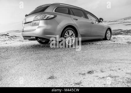 Mazda 6 Estate - Photographie noir et blanc photographie Détail Voiture Banque D'Images