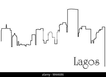 La ville de Lagos un dessin abstrait arrière-plan avec metropolis cityscape Illustration de Vecteur