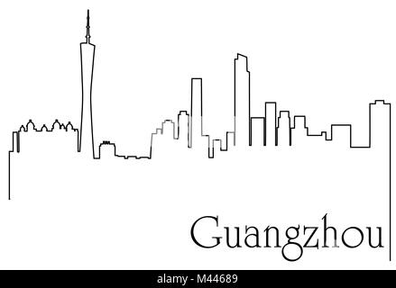 La ville de Guangzhou un dessin abstrait arrière-plan avec metropolis cityscape Illustration de Vecteur