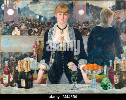 Édouard Manet, un bar aux Folies-Bergère (au Bar aux Nations Unies, 1882) Aux Folies-Bergère Banque D'Images