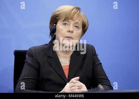 Erdogan accueille Merkel à Berlin. Banque D'Images
