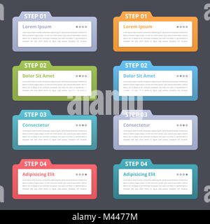 Ensemble d'éléments d'infographie avec des numéros et pour votre texte, peut être utilisé comme le workflow, processus, étapes ou options, eps10 vector illustration Banque D'Images