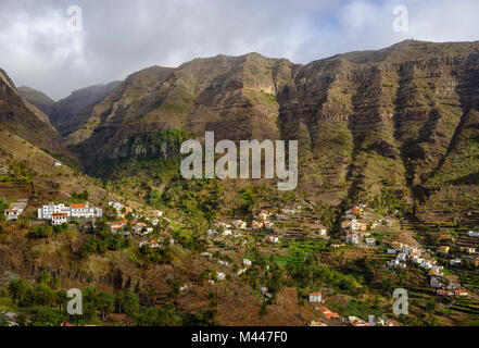 Haute vallée avec Lomo del Balo,Valle Gran Rey, La Gomera,Canaries, Espagne Banque D'Images