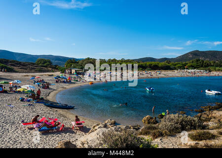 Plage de su Giudeu en la Costa del sud,Sardaigne,Italie Banque D'Images