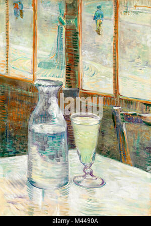 Nature morte avec verre d'absinthe et une carafe, 1887, par Van Gogh Banque D'Images