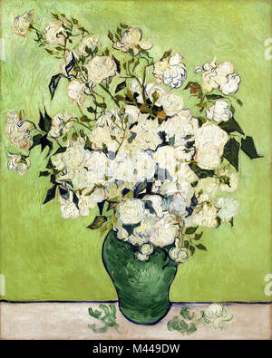 Still Life : Pink Roses dans un vase, mai 1890 par Van Gogh Banque D'Images