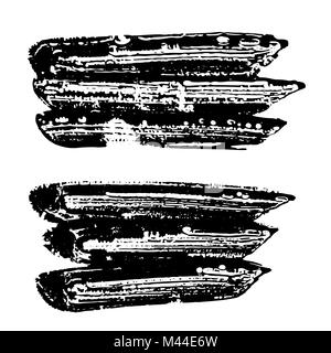 Les coups de pinceau d'encre grunge. Les brosses noir Freehand. Handdrawn frottis texturé à brosse. Vector illustration moderne. Illustration de Vecteur