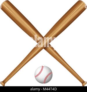 Baseball et Balle sur un fond blanc. Vector illustration. Illustration de Vecteur