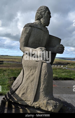 Statue de henry st.clair;comte des Orcades;noss head lighthouse;caithness;Ecosse Banque D'Images