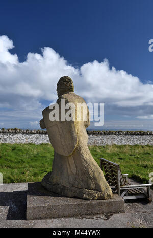 Statue de henry st.clair;comte des Orcades;noss head lighthouse;caithness;Ecosse Banque D'Images