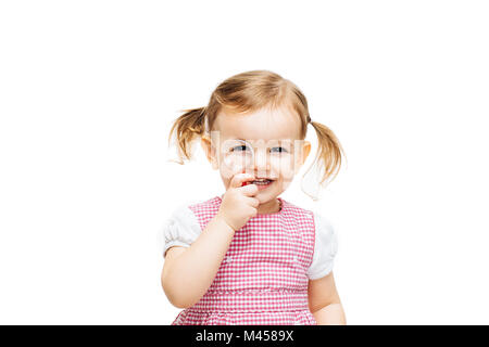 Girl with magnifying glass Banque D'Images