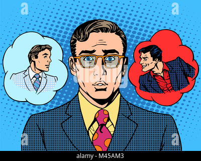 Devil Angel businessman choix entre le bien et le mal Banque D'Images