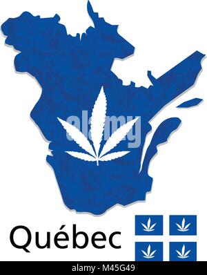 Carte du Québec province du Canada vecteur conception la légalisation du cannabis Illustration de Vecteur