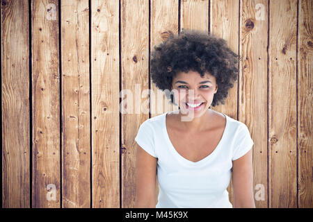 Portrait of woman posing on white background Banque D'Images