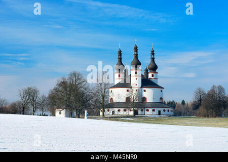 L'église Holy Trinity Kappl en hiver,Waldsassen, Haut-Palatinat, Bavière, Allemagne Banque D'Images