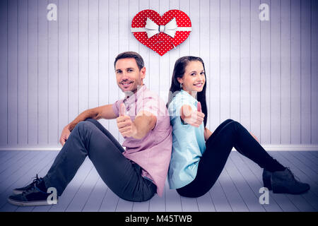 Portrait of woman showing Thumbs up Banque D'Images