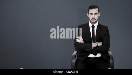 Composite image of woman with arms crossed Banque D'Images