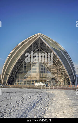 GLASGOW, ÉCOSSE - 17 janvier 2018 : une vue de l'auditorium armadillo à Glasgow près de la rivière Clyde. Banque D'Images