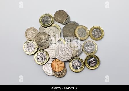 Collection de pièces de monnaie britanniques Banque D'Images