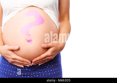 Image composite de pregnant woman holding her bump Banque D'Images