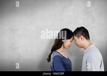 Image composite du couple aimant tête à tête de Banque D'Images