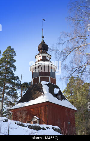 Ancienne église en bois dans le musée en plein air, l'île de Seurasaari Banque D'Images