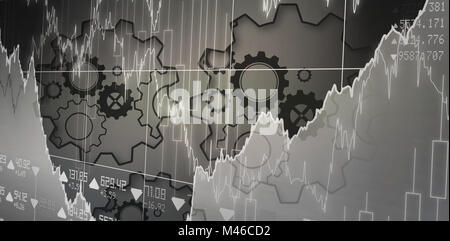 Image composite de l'interface d'affaires avec des graphiques et des données Banque D'Images