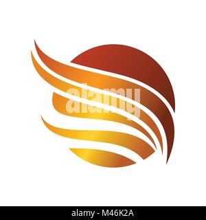 Résumé Le Tour de l'aile d'or Symbole Vecteur Conception Logo Graphique Illustration de Vecteur
