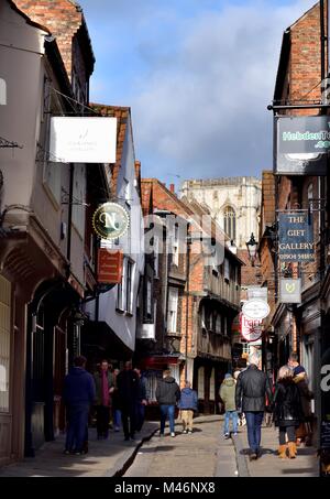 La Shambles York Yorkshire Angleterre UK Banque D'Images