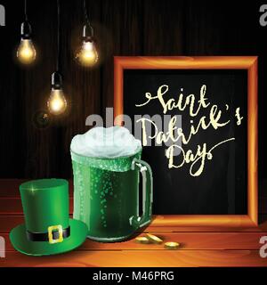 Jour de rue Patrick vector Greeting card Illustration de Vecteur