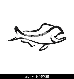 Abstract Art Ligne forme Poisson Logo Symbol Vector Graphic Design Illustration de Vecteur