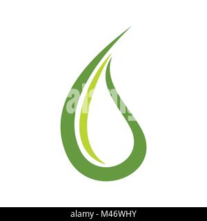 L'eau nature abstraite de la forme d'Art de la ligne Green logo Symbol Vector Graphic Design Illustration de Vecteur