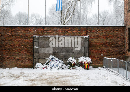 Auschwitz, Malopolskie / Pologne - 04 févr. 2018 : Auschwitz Birkenau, camp de concentration et d'extermination nazis. Banque D'Images