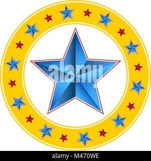 Une image d'un carnaval biseauté circus star circle emblème. Illustration de Vecteur