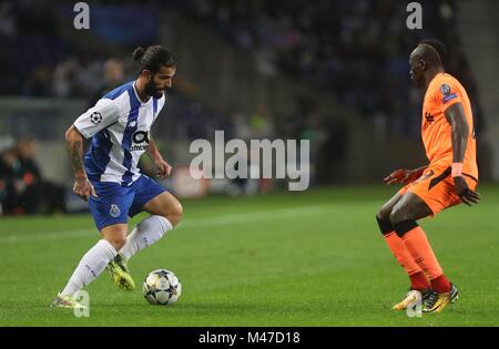 14 février 2018, l'Estadio do Dragao, Porto, Portugal, Ligue des Champions de football, série de 16, première étape, le FC Porto et Liverpool, Sadio Mané (FC Liverpool) Crédit : Laurent Locevaphotos Lairys/agence/Alamy Live News Banque D'Images