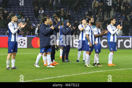 14 février 2018, l'Estadio do Dragao, Porto, Portugal, Ligue des Champions de football, série de 16, première étape, le FC Porto contre Liverpool FC Porto ; Team Crédit : Laurent Locevaphotos Lairys/agence/Alamy Live News Banque D'Images