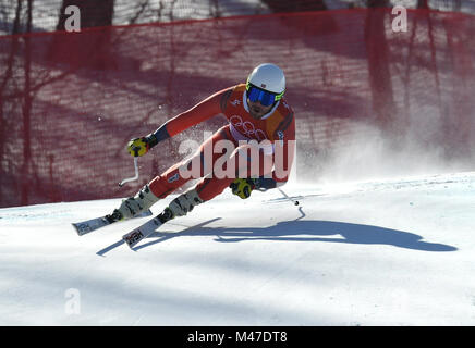 Pyeongchang, Corée du Sud. Feb 15, 2018. Jeongseon, la Corée du Sud. Feb 15, 2018. Kjetil Jansrud de Norvège au cours de ski alpin ski alpin masculin le cas de 2018 Jeux Olympiques d'hiver à l'Jeongseon centre alpin à Jeongseon, Corée du Sud, 15 février 2018. Credit : Angelika Warmuth/dpa/Alamy Live News Banque D'Images