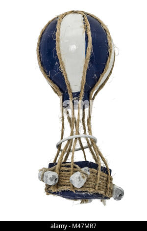 Ballon à air chaud, décoratif isolé sur fond blanc Banque D'Images