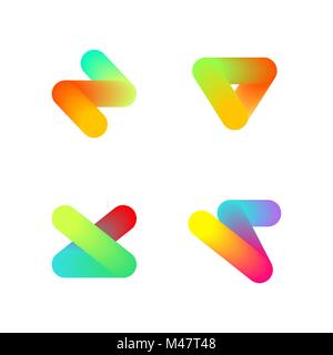 Grand ensemble d'un minimum de formes de symbole géométrique tubes holographiques. Les icônes de la mode et logotypes. Les enseignes de symboles, d'étiquettes, d'écussons, des cadres et des frontières Illustration de Vecteur