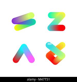 Grand ensemble d'un minimum de formes de symbole géométrique tubes holographiques. Les icônes de la mode et logotypes. Les enseignes de symboles, d'étiquettes, d'écussons, des cadres et des frontières Illustration de Vecteur