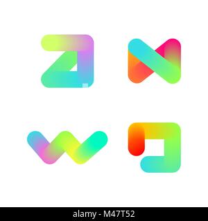 Grand ensemble d'un minimum de formes de symbole géométrique tubes holographiques. Les icônes de la mode et logotypes. Les enseignes de symboles, d'étiquettes, d'écussons, des cadres et des frontières Illustration de Vecteur