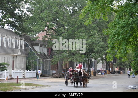 Promenades en calèche à Williamsburg, en Virginie Banque D'Images