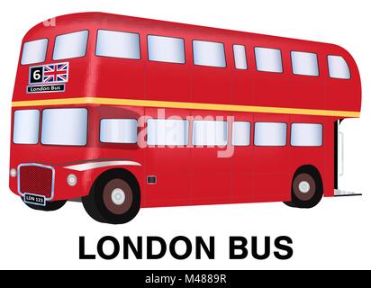 Angleterre London bus vecteur sur fond blanc Illustration de Vecteur